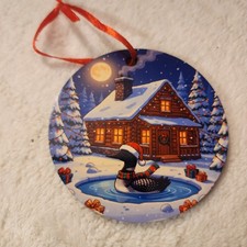 NEW Handcrafted Sublimated 3 1/4 Round Christmas Ornament 
