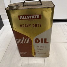 Vtg ALLSTATE Heavy Duty Motor Oil 10 Quarts Empty  Metal Can picture