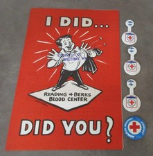 Vintage American Red Cross Swimmer Pin Junior Tabs & 