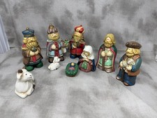 Vintage 1995 Fabri-Centers 9 Pc Nativity Set Christmas Figures Original Box picture