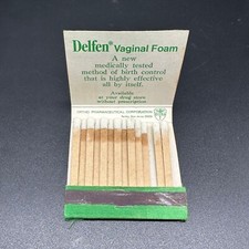 Vintage Matchbook Delfen Advertisement Pharmaceutical Birth Control 70s Promo picture