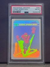 1990 Impel Marvel Universe Cosmic Spider-Man Hologram #MH1 PSA 8 BRAND NEW SLAB picture