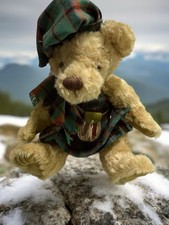 Vintage Scottish Tartan Teddy Bear Kilt Tam Sporran “Teddies in Tartan” Scotland picture
