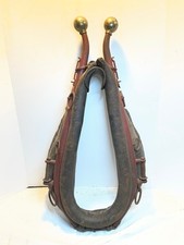 Antique Vintage Leather Horse Mule Collar Hames Western Harness Primitive Farm picture