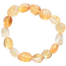 Premium CHARGED Citrine Crystal Nugget Stretchy Bracelet + Selenite Puffy Heart picture