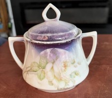 Vintage Leuchtenburg Germany Porcelain Luster Sugar Bowl With Handles And Lid picture