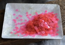 Antique Art Deco French Sequins, Hot Pink Clear, 5mm, 1920s-30s, 2g picture