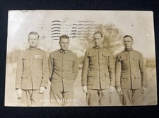 Antique WW1 WWI 1917 US Army Group New York IDENTIFIED Photo RPPC Postcard Rare picture