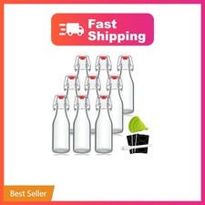 YEBODA 8 oz Clear Swing Top Glass Bottles with Airtight Lids, 9 Pack | Reusab... picture