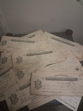 (100) x 1800’s antique/vintage Bank check Ephemera 1893 Good Condition  picture