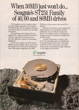 Seagate ST251 Hard Drive Vintage Computer Magazine Print Ad 1980s Tech picture