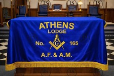 Custom Masonic Table Cover Lodge Altar Cloth – Embroidered (A.F. & A.M.) picture
