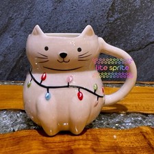Target Wondershop 2024 16oz Stoneware Figural Cute Christmas Cat Mug New picture