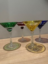 Faberge Cut to Clear Imperial Crystal Martini Set of Four in  mint condition picture
