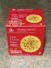 NOS GE Holiday Classics 100 Light Gold / Orange / Super Sphere Hanging Ball picture