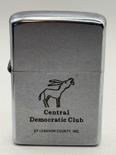 Central Democratic Club Advertising Vintage 1971 Chrome Zippo Lighter ***READ picture