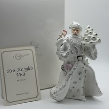 Lenox White Christmas Santa Claus Figurine Platinum Classics Kris Kringle's 9” picture