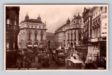 London- England, Piccadilly Circus, Antique, Vintage Souvenir Postcard picture