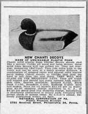 1958 Print Ad Chanti Unsinkable Duck Decoys Metaseal Corp Philadelphia,PA picture