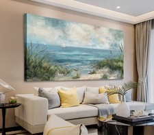 arteWOODS Vintage Seascape Canvas Prints Wall Decor Ocean Sailboat Canvas picture