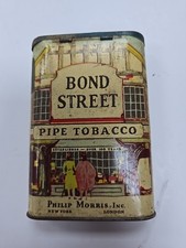 Vintage 1930s Bond Street Philip Morris Pipe Tobacco Empty Pocket Tin picture