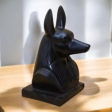 Rare Ancient Egyptian Antique Anubis Head Statue Pharaonic Goddess of Egypt BC picture