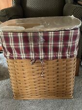 2013 Longaberger Warm Brown Holds It All Laundry Basket/Hamper with lid~RARE picture