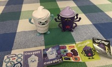 Open 2026 Wendy’s Frosty Fright Taran Chilla/Cold Foot Figures New/Stickers&Card picture