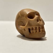 Victorian Antique Hand Carved Memento Mori Skull Replica Mourning Relic picture