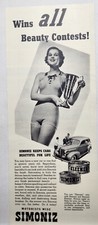 1937 Simoniz Car Wax Sexy Woman Original Print Ad Life Magazine 30's picture
