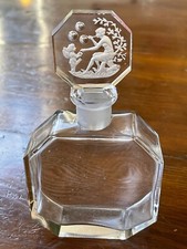 Antique Heinrich Hoffman Perfume Bottle Intaglio Cut Glass Art Deco YY172 picture