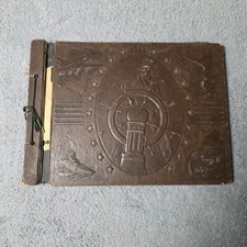 Harlich Photo Album Brown Patriotic Uncle Sam WWII Embossed 1477 picture