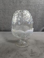 Fenton Art Glass Opalescent White Lily of The Valley Fairy Lamp Candle Lamp 7