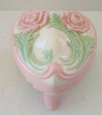 Vintage Ceramic Heart-Shaped Trinket Dish - Footed picture