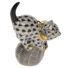 HEREND MISCHIEVOUS CAT BLACK FISHNET #VHNM-05221 BRAND NEW IN BOX CUTE SAVE$ F/S picture