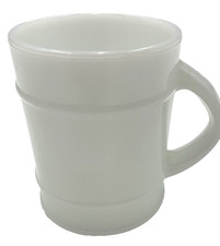 Anchor Hocking Milk Glass Coffee Mug Oven Proof Ribbed Design picture
