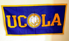 VINTAGE 70's UCLA WOOL FELT BANNER  35” X 17” picture