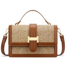 Kkxiu Top Handle Straw Purse For Women Summer Straw Crossbody Bag Handbag picture