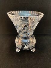 Crystal Three Footed Cut Glass Vase 6