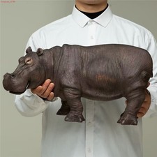 Simulation Hippopotamus Resin Statue Model Animal Sculpture Collection Ornament picture