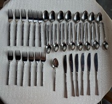 VTG Nasco Flatware CATHAY Bamboo Silverware Stainless Mixed Lot 35 Pieces Japan picture