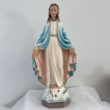 Vintage 16.5” Chalkware Our Lady of Grace Virgin Mary Statue Religious C.S. 113 picture