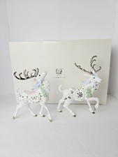 Lenox Platinum Classic Holiday Reindeer figurine pair w/ box Christmas picture