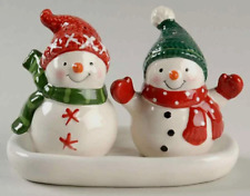 CHILL OUT BY ST. NICHOLAS SQUARE FIGURAL SALT & PEPPER SHAKERS WITH TRAY NEW picture
