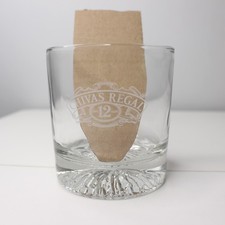 Chivas Regal 12 Year Heavy Bottom Round Rocks Scotch Whiskey Glass Rare picture
