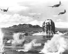 Mothra 1962 airplanes overhead as Mothra rises from ocean 12x18 poster picture