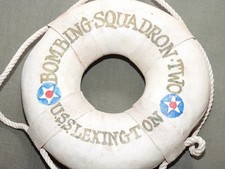 US Navy WW2 Bombing Squadron Two USS Lexington Painted Souvenir Mini Life Ring picture