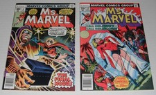 Ms Marvel # 4 + 12.....VF or so grade..... 1977 comic books--RE picture