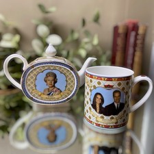 James Sadler Teapot Queen Diamond Jubilee Mug William Wedding Royal Family picture