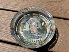 Mid Century Glass Round Ashtray Dish Vintage Glassware Decor Tray VTG Spain MCM picture
